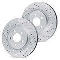 R1 Concepts Brake Rotors - Slotted - Silver w/ 5000 Oep Pads Hdw Fits Nissan Qashqai