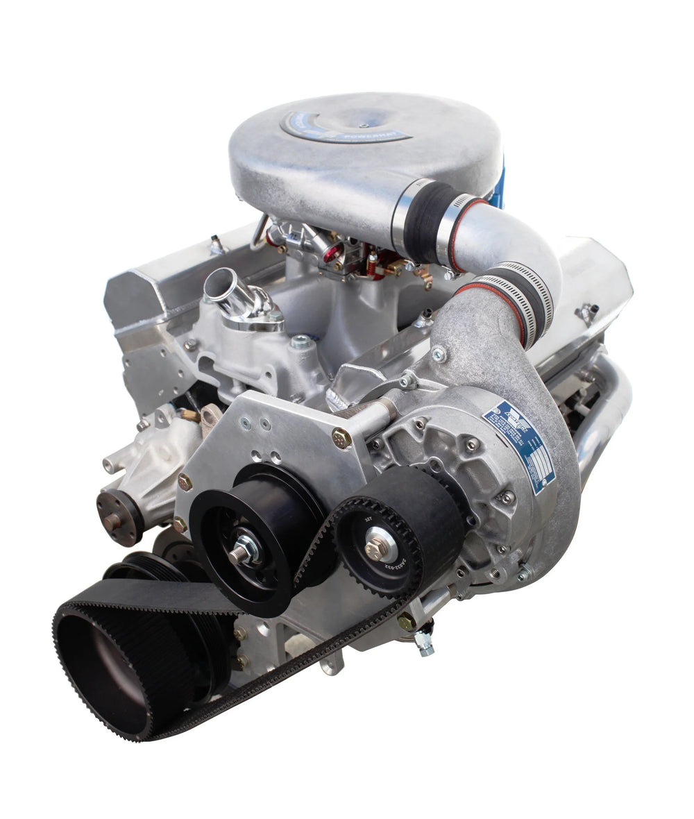 Carbureted Small Block Chevrolet Tuner Kit w/V-1 H/D T-Trim Polished (No Carb. Enclosure)
