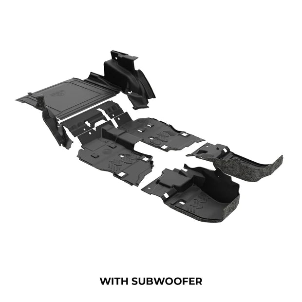 18-23 JLU 4DR full vehicle kit front and rear flooring cargo mat cargo closeout wheelhouse covers NO subwoofer mesa smoke