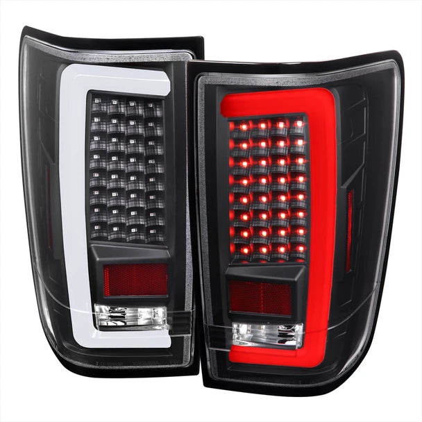 LED LIGHT BAR TAIL LIGHTS MATTE BLACK HOUSING AND CLEAR LENS - RED LED BAR