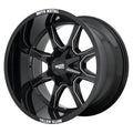 MO970 20X10 5X5.0/5.5 18MM GLOSS BLACK W/ MILLED SPOKE & MOTO METAL ON LIP