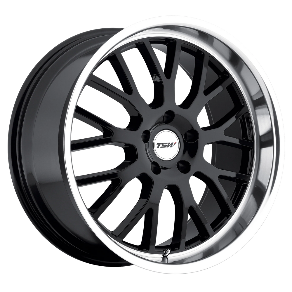 ~(32 lbs. 21X21X10)~ TSW TREMBLANT 19x8.0 5/100 ET35 CB72.1 GLOSS BLACK W/MIRROR CUT LIP