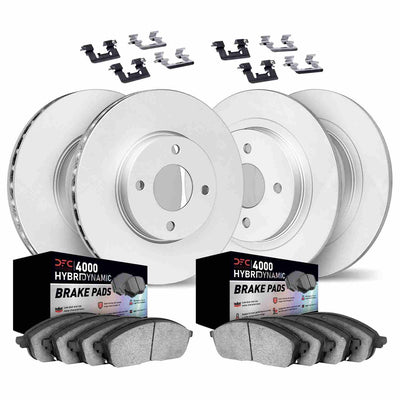DFC 99-00 Honda Civic Front & Rear Geospec Rotors w/4000 HybriDynamic Brake Pads w/Hardware