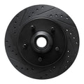 R1 99-04 Ford Expedition Front Left Drilled & Slotted Black Brake Rotor