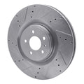 R1 Concepts Brake Rotor Drilled and Slotted Silver Fits Ford Mustang