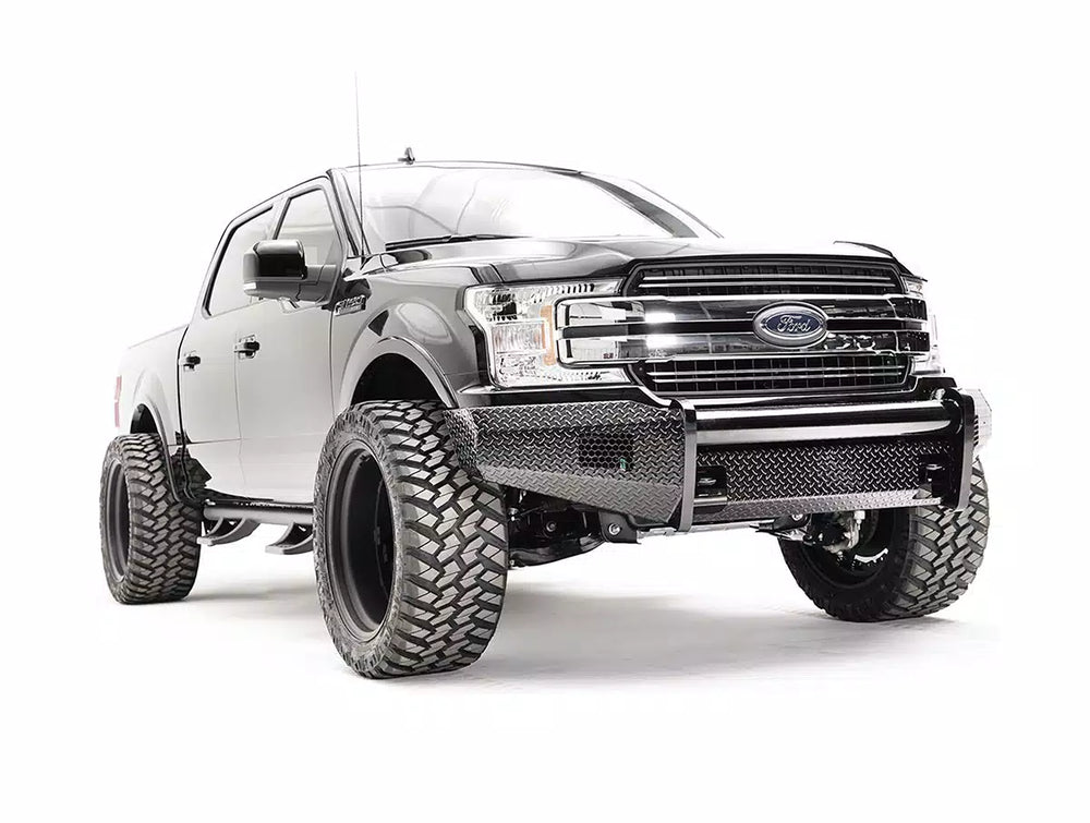 18C F150 BLACK STEEL FULL NO GUARD W/ TOW HOOKS
