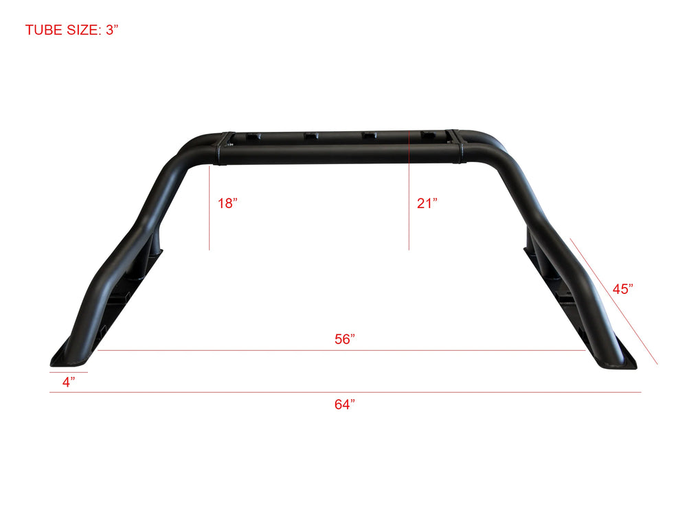 MID SIZE TRUCK (EX GLADIATOR) CHASE RACK MATTE BLACK