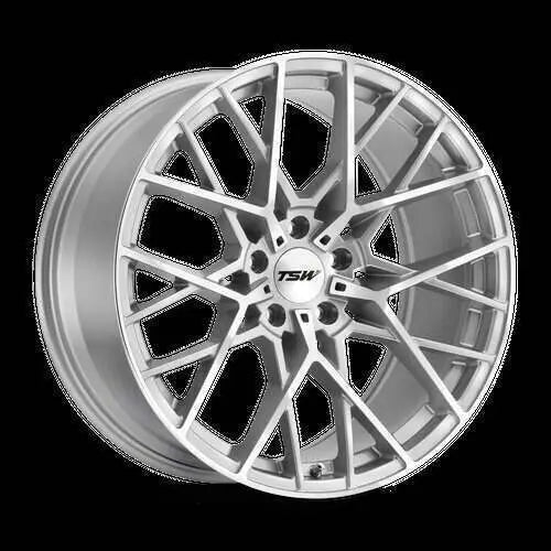 ~(34 lbs. 22X22X12)~ TSW SEBRING 20x10.0 5/112 ET40 CB72.1 SILVER W/ MIRROR CUT FACE