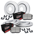 R1 Concepts Carbon Series Brake Rotors - Perf Off-Road/Tow Pads - Hdw Fits Ford Expedition