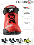 OMP ONE EVO X SHOES MY2024 FIA 8856-2018 RED SIZE 48