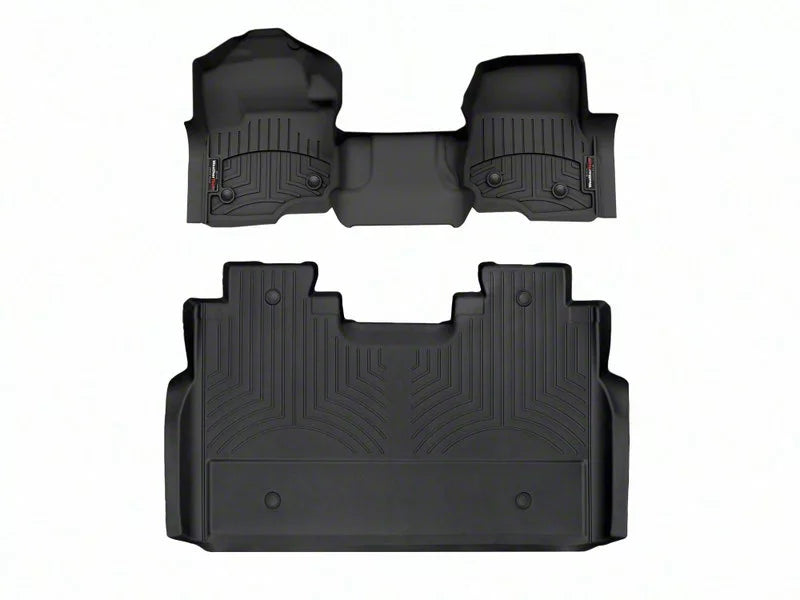 WeatherTech Black Front and Rear Floorliners for Vinyl Floors - Over The Hump Fits -23-26 F-250 F-350 F-450 F-550 4410331V-4410124V