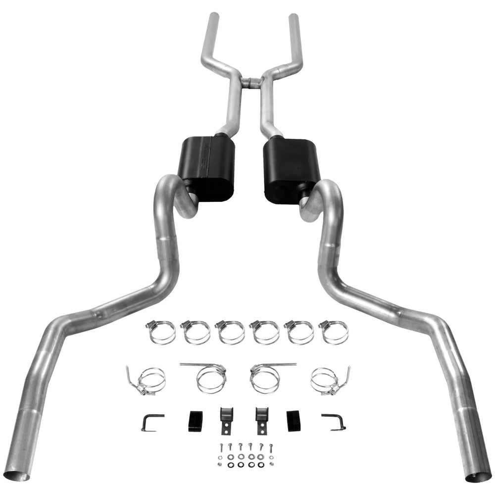 American Thunder Crossmember-Back Exhaust System Fits 1968-1972 GM A-Body, 3.00 Inch Aluminized Steel - Flowmaster