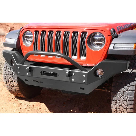 Rock Hard 4x4 Patriot Series Full Width Front Bumper w Lowered Winch Mount for Jeep Wrangler JL 2018 - Current [RH-90211]