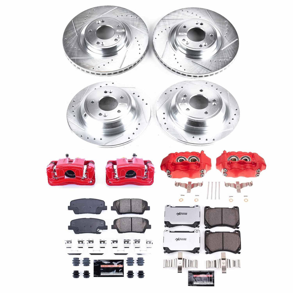 Power Stop 2009 Hyundai Genesis Front & Rear Z23 Evolution Sport Brake Kit w/Calipers
