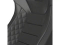 Corbeau Sportline RRS Black Vinyl Diamond/White Stitch Pair w/ Seat heater Installed in Both