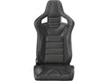Corbeau Sportline RRS Black Vinyl Diamond/White Stitch Pair w/ Seat heater Installed in Both