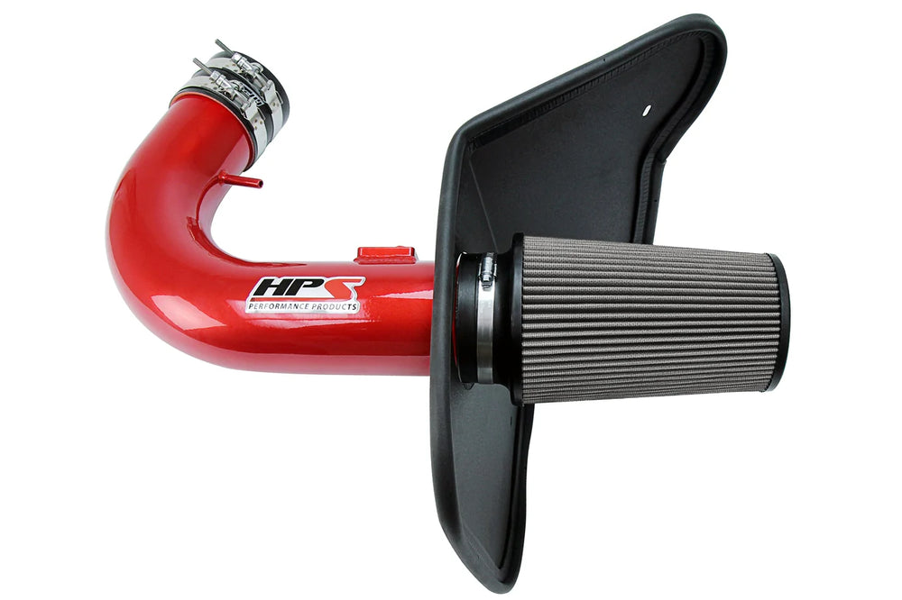 HPS Performance Performance Cold Air Intake Kit 10-15 Chevy Camaro SS 6.2L V8 Includes Heat Shield Red