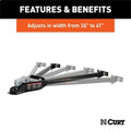 Curt Tow Bar with Adjustable-Width Arms Car Mount 2 Inch Ball 5000 lbs. Safety Cables and Coupler Lock Sold Separately) RockJock 4X4