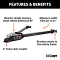 Curt Tow Bar with Adjustable-Width Arms Car Mount 2 Inch Ball 5000 lbs. Safety Cables and Coupler Lock Sold Separately) RockJock 4X4