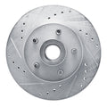 R1 72-73 Ford Gran Torino Front Left Drilled & Slotted Silver Brake Rotor