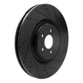R1 13-14 Ford Mustang Front Right Drilled & Slotted Black Brake Rotor