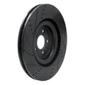 R1 13-14 Ford Mustang Front Right Drilled & Slotted Black Brake Rotor
