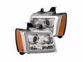 0714 TAHOE/SUBURBAN/AVALANCHE PROJECTOR HEADLIGHTS W/PLANK STYLE DESIGN CHROME W/AMBER