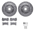 R1 79-81 Buick Century Front Drilled & Slotted Silver Brake Rotor Set w/Optimum OE Pads and Hardware