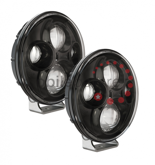 TS4000 MODEL 1224V ECE LED HIGH BEAM W/BLACK INNER BEZEL & PEDESTAL MOUNT 2 LIGHT KIT