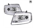 PROJECTOR HEADLIGHTS WITH LED BAR CLEAR LENS AND CHROME HOUSING