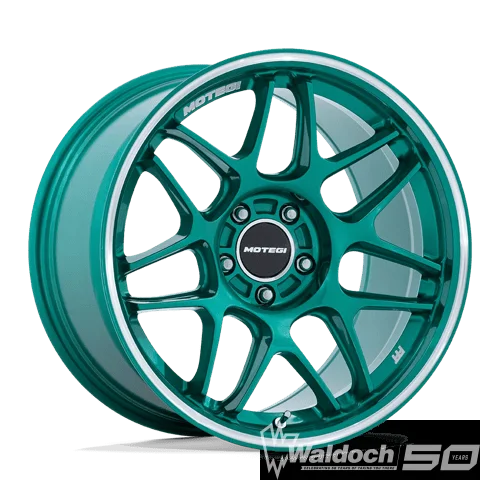 MOTEGI MR158 18X8.5 5X100 HOK-GRN MCH 30MM - MR158ED18855M30