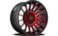 MO807 22X12 8X170 44MM GLOSS BLACK MACHINED W/ RED TINT