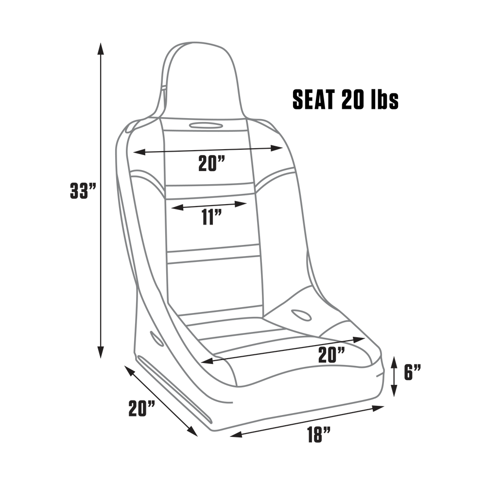 TERRAIN FIXED BACK SUSPENSION SEAT BLACK VINYL/IVORY VINYL