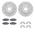R1 13-24 Infiniti QX60 Front Drill/Slot Carbon Coated Rotor Set w/Optimum Pads