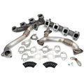 HIGH FLOW EXHAUST MANIFOLD AND UPPIPES KIT SILVERADO/SIERRA 6.6L LB7 SILVER