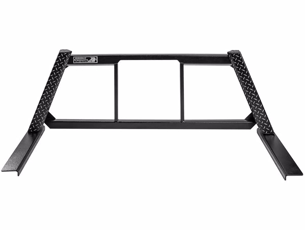 OPEN POST HEADACHE RACK WITH LEOPARD UPRIGHTS SMOOTH BLACK CENTER SIZE 2