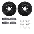 R1 E- Line Series Brake Rotor - D/S - Black w/ Ceramic Pads Hdw Fits Honda Odyssey