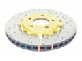 DBA 05-10 Ford Mustang GT / 11-13 V6 Front Drilled & Slotted 5000 Series 2 Piece Rotor w/ Gold Hat
