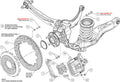 Wilwood Combination Parking Brake Rear Kit 12.88in Red 2013-Up Ford Focus ST w/ Lines