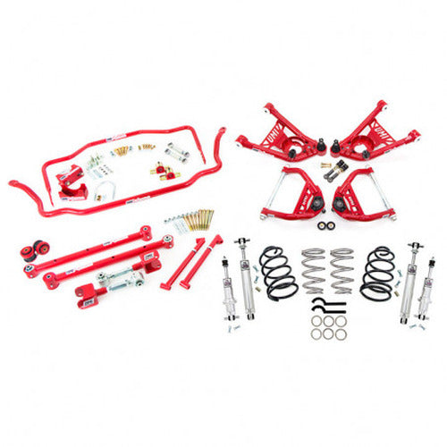 UMI Performance 68-72 GM A-Body Handling Kit Stage 4 550lb Springs 1in Drop - Red