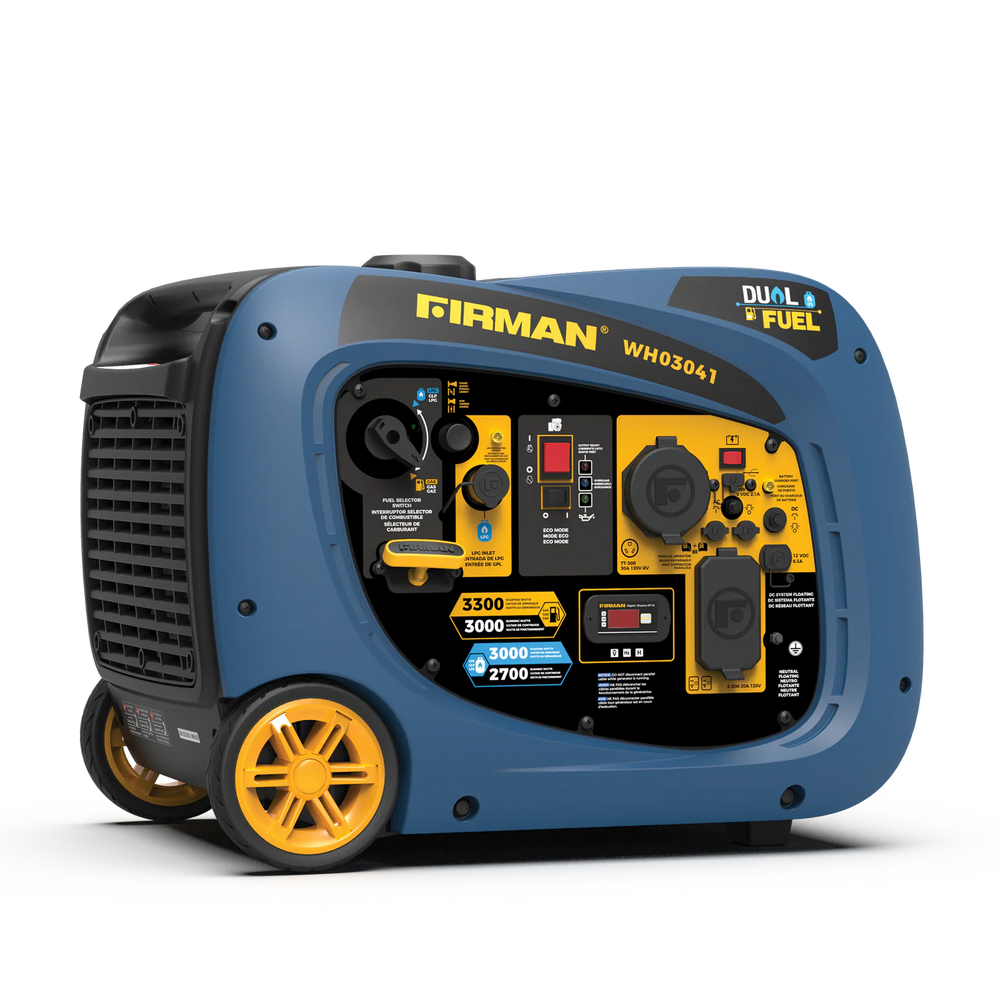 INVERTER 3300/3000W RECOIL START PARALLEL READY GAS/PROPANE PORTABLE GENERATOR