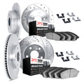 DFC 10-16 Hyundai Tucson Front & Rear Drill/Slot Silver Rotors 5000 Adv Brake Pads w/Hardware