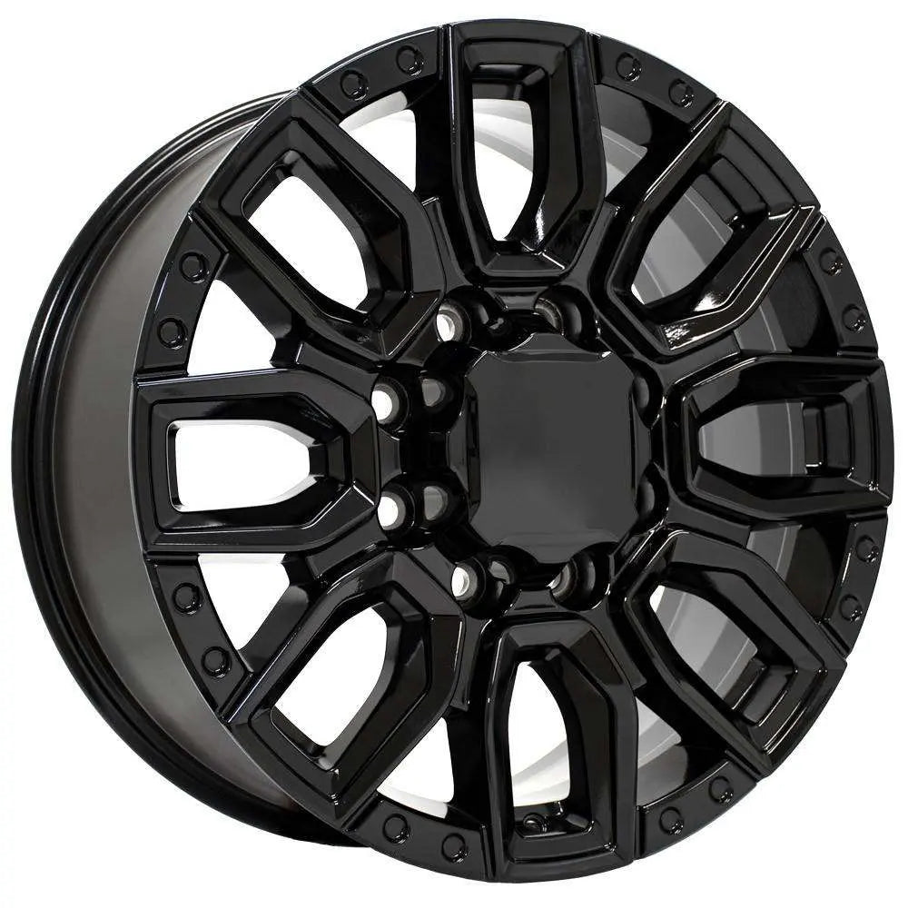 20 IN REPLICA WHEEL FITS GMC SIERRA 2500/3500 CV97B BLACK 20X8.5