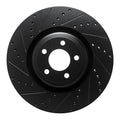 R1 20-25 Ford Police Interceptor Utility Front Left Drilled & Slotted Black Brake Rotor