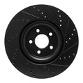R1 20-25 Ford Police Interceptor Utility Front Left Drilled & Slotted Black Brake Rotor