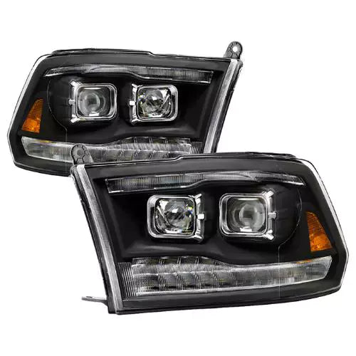 xTune 09-18 Dodge Ram 1500 Projector Headlights - Halogen Model Only - Black (PRO-JH-DR09-G2-BK)