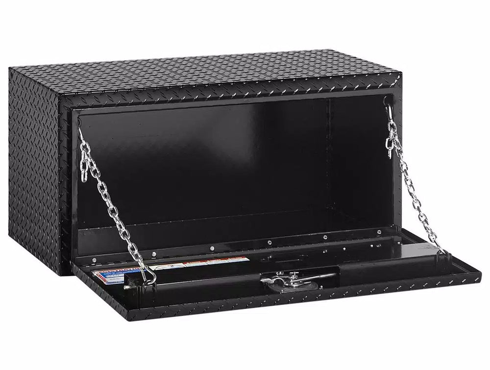 36 X 18 X 18IN UNDER BED ALUMINUM BOX TOOL COMPACT 6.5 CU FT GLOSS BLACK FINISH