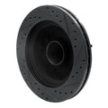 R1 95-04 Ford E-250 Econoline Front Left Drilled Black Brake Rotor