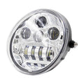 7 IN 8 LED OBLONG OVAL MOTORCYCLE LIGHT - CHROME FRONT FACE