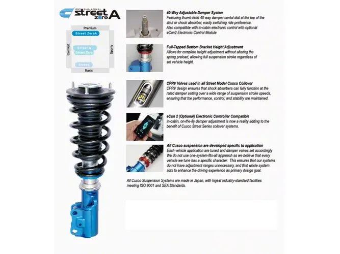Cusco Street Zero-A 19+ Subaru Forester (SK) 40-Way Adjustable Coilovers